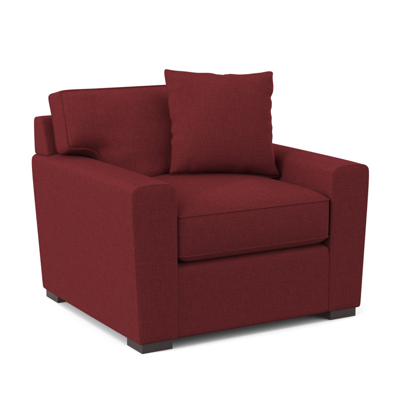Fauteuil en polyester l 42 po Zinah, Chenille de mûrier céleste
