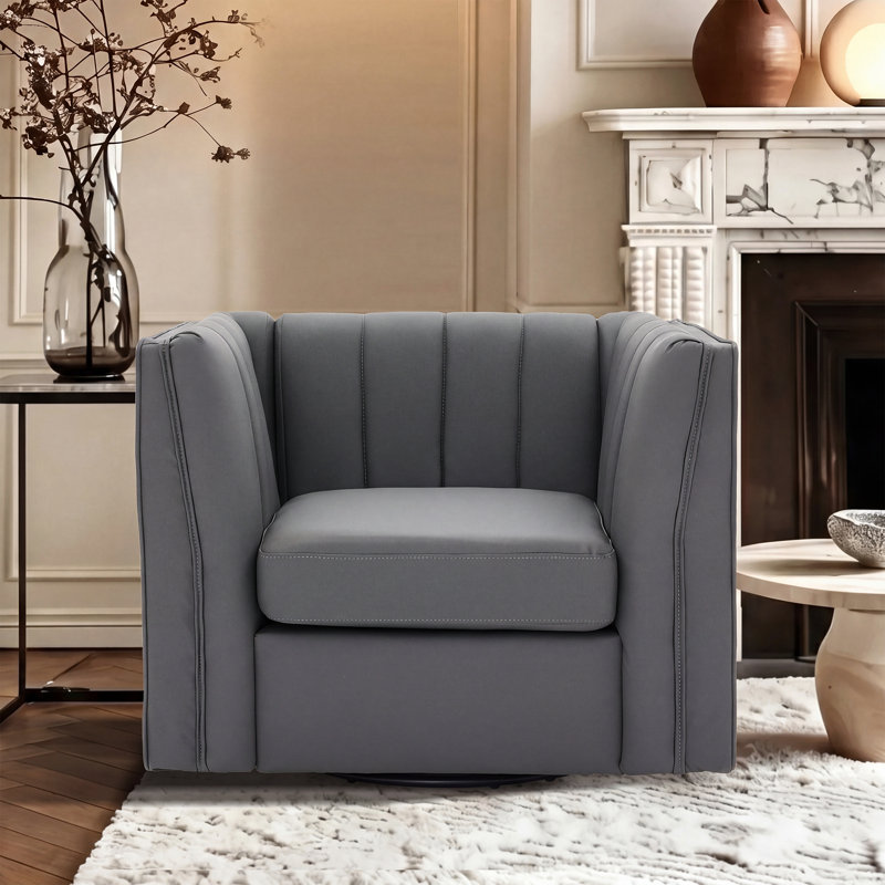 Fauteuil de coiffeuse Allard, Similicuir gris