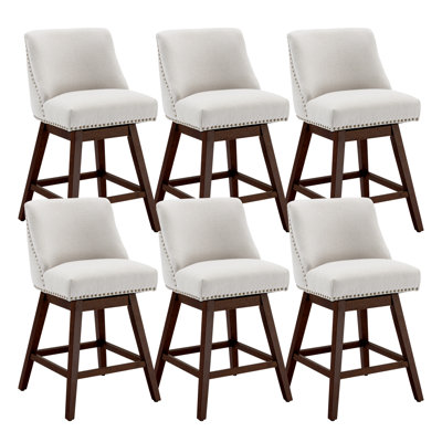 Counter Height Swivel Barstools, 26'' H Seat Height Upholstered Bar Stools