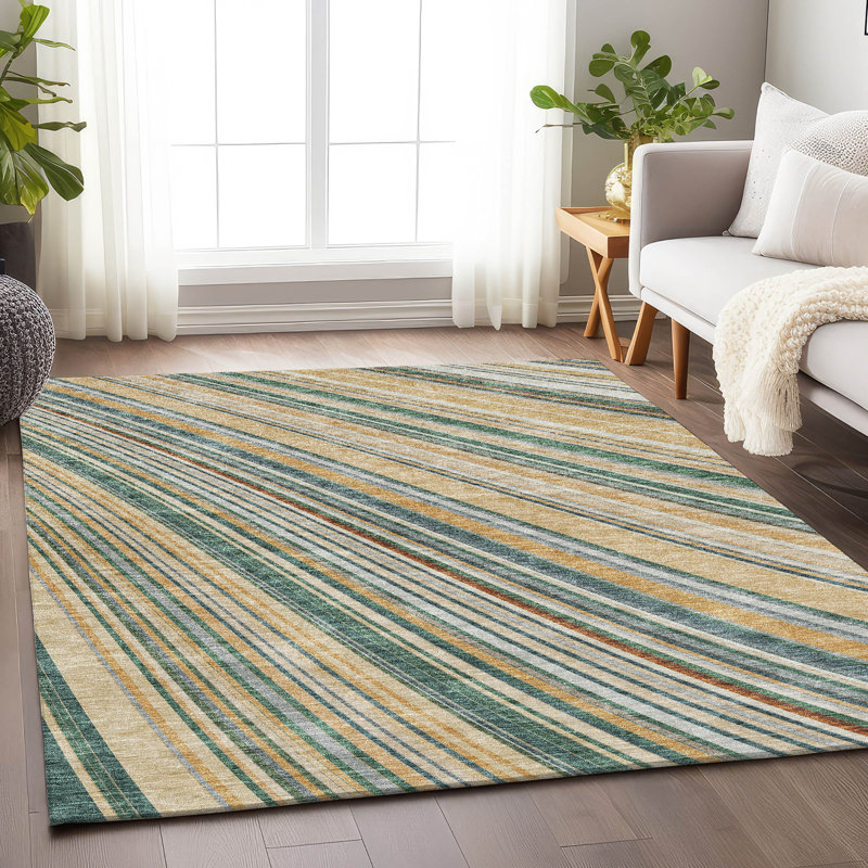 Premium Machine Washable Prisco Beige Rug, Rectangle 5' x 7'6"