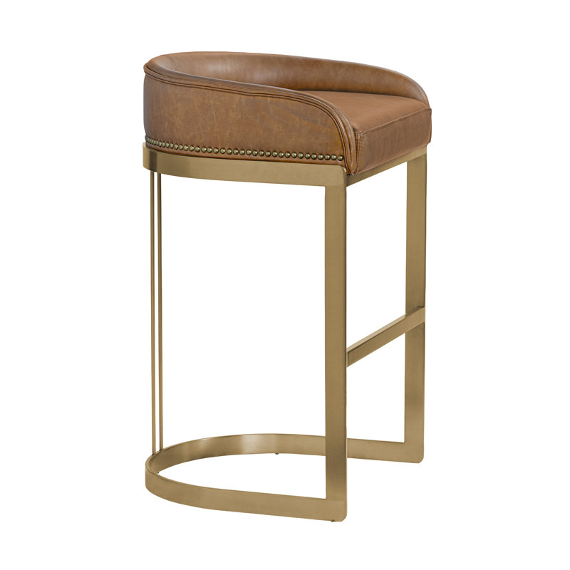 Hollyfield 29" Bar Stool, Bar Stool (29.75" Seat Height), Brown