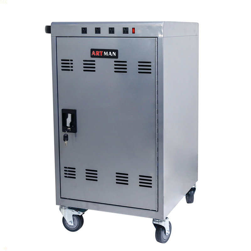 Mobile Charging Cart And Cabinet For Tablets Laptops 35-Device (B30PLUS), Silver