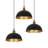 Konnah 3 - Pack Matte Black / Brass Pendant Lights-458039372