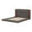 Floor Upholstered Platform Bed With Extended Wood Headboard & Bedside Shelf