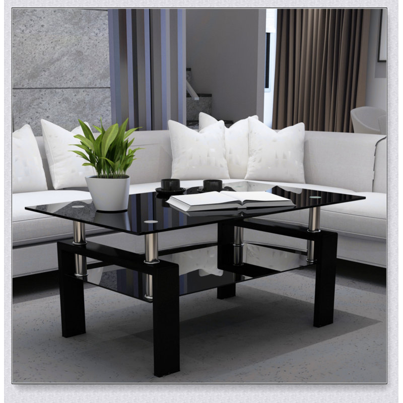 Table basse ronde avec plateau en fer