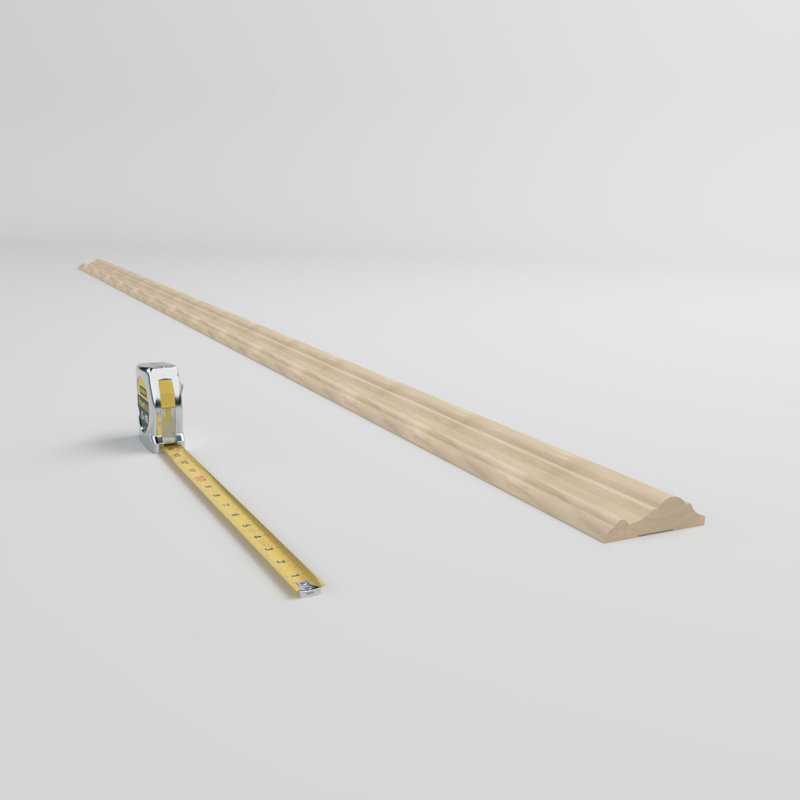 96" Natural Poplar Solid Wood Chair Rail Molding