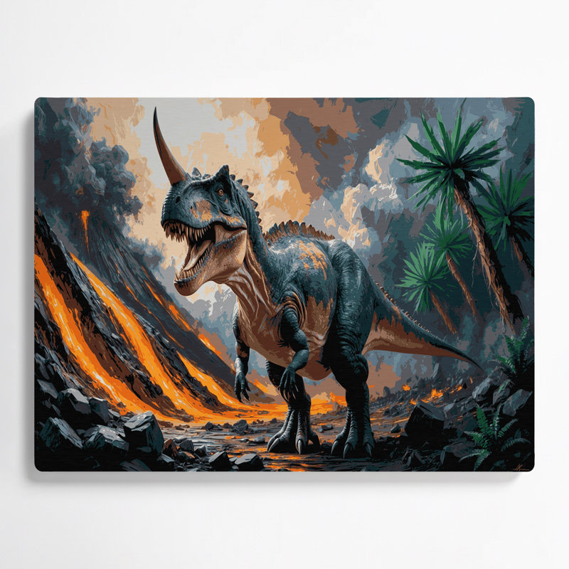 «Dinosaur Centrosaurus», art mural en métal gris, H 20 po x l 24 po