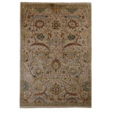 Global Rug One-of-a-Kind Hand-Knotted Pishawar Light Brown/Beige/Light Green/Light Blue 6'9" x 9' Wool Area Rug