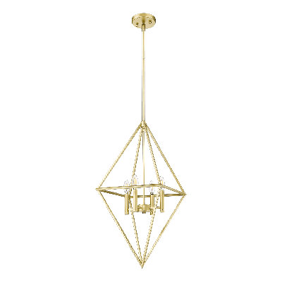 Luminaire suspendu géométrique unique à 4 lumières