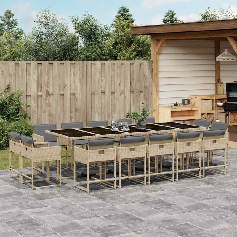 Patio Dining Set Table,, 15, 73 cm H x 275 cm W x 106 cm D, 14