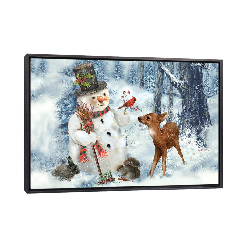 « Woodland bonhomme de neige » par Giordano studios-impression, Pas de tapis, H 26 po x l 40 po x 1,5 po