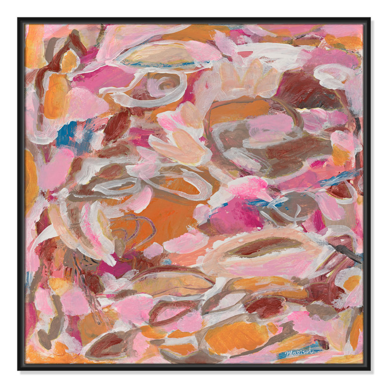 Impression romantique romantique à carreaux par Marisol Evora, Noir, H 31,5 po x l 31,5 po