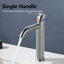 Robinet de lavabo de salle de bain à poignée simple et simple en nickel brossé Topcraft-88686178
