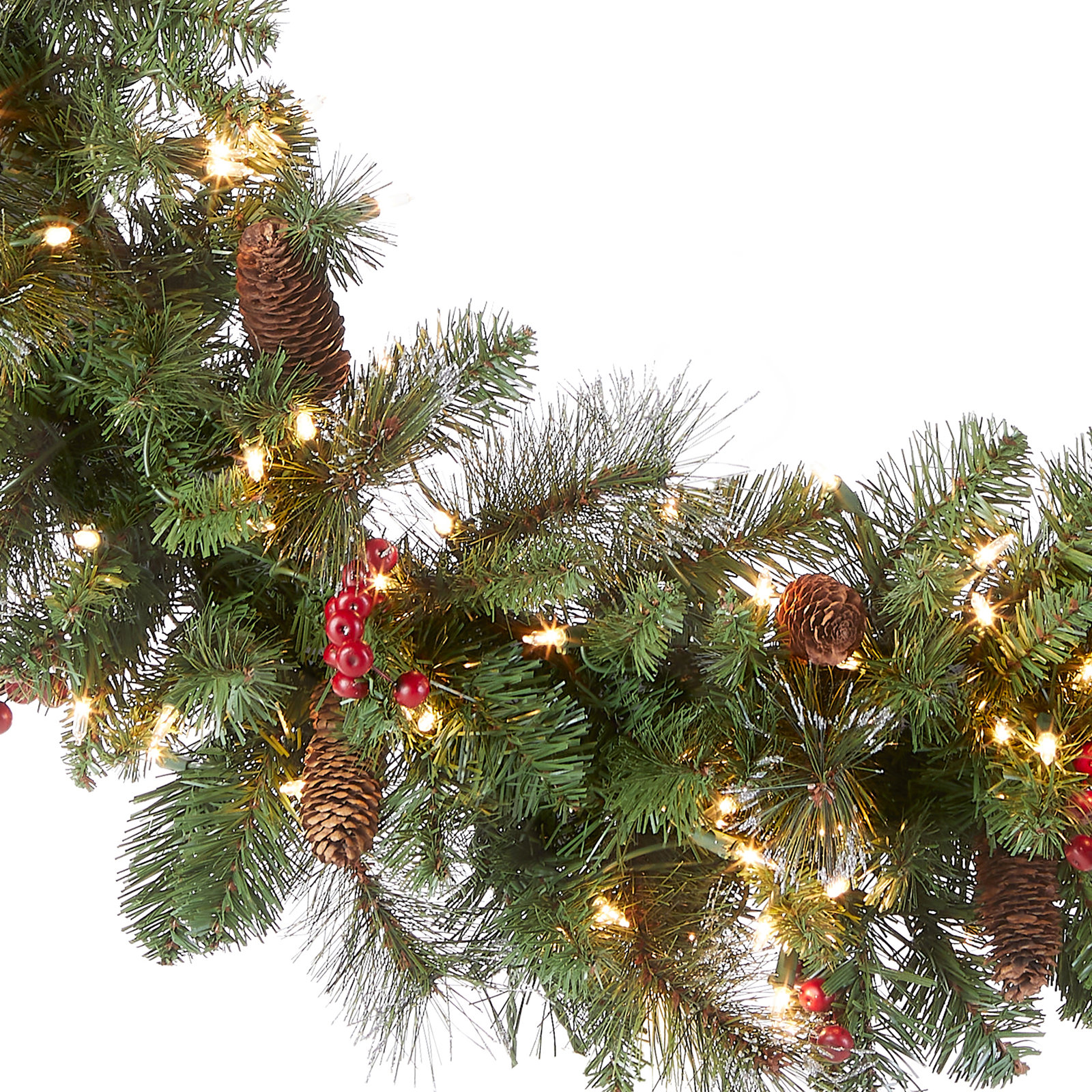 Pre-Lit Spruce Wreath, 36"