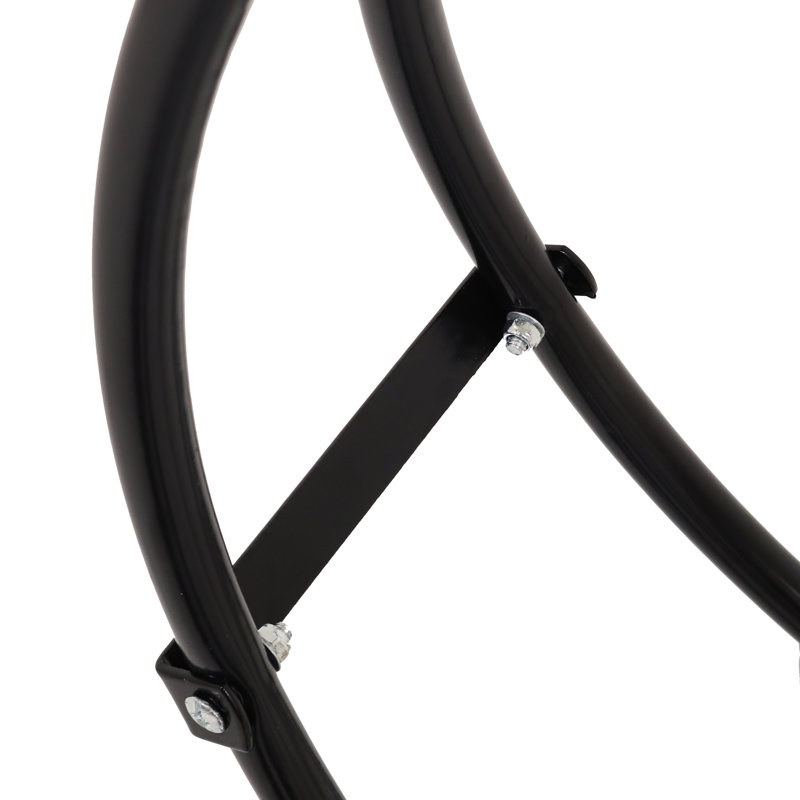 Indoor or Outdoor Steel Firewood Log Hoop with Black PVC Cover - 48" - 700-lb Capacity, Black (53" H x 48" W x 15.5" D)