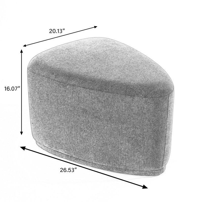 43.6cm Wide Triangle Solid Colour Footstool Ottoman, Green