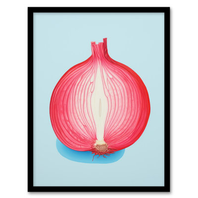 Just Add Red Onion Kitchen Pastel Pink Blue - Single Picture Frame Print