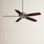 Ventilateur de plafond standard à 5 pales de 52 po en étain brossé avec pales en hickory et chaîne à tirer-1525705054
