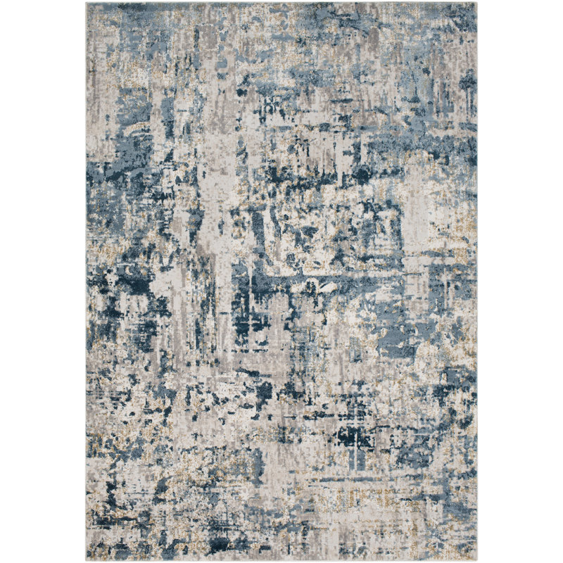 Tapis gris anthracite / ivoire Maddux, Rectangle 9 pi 3 po x 12 pi 3 po