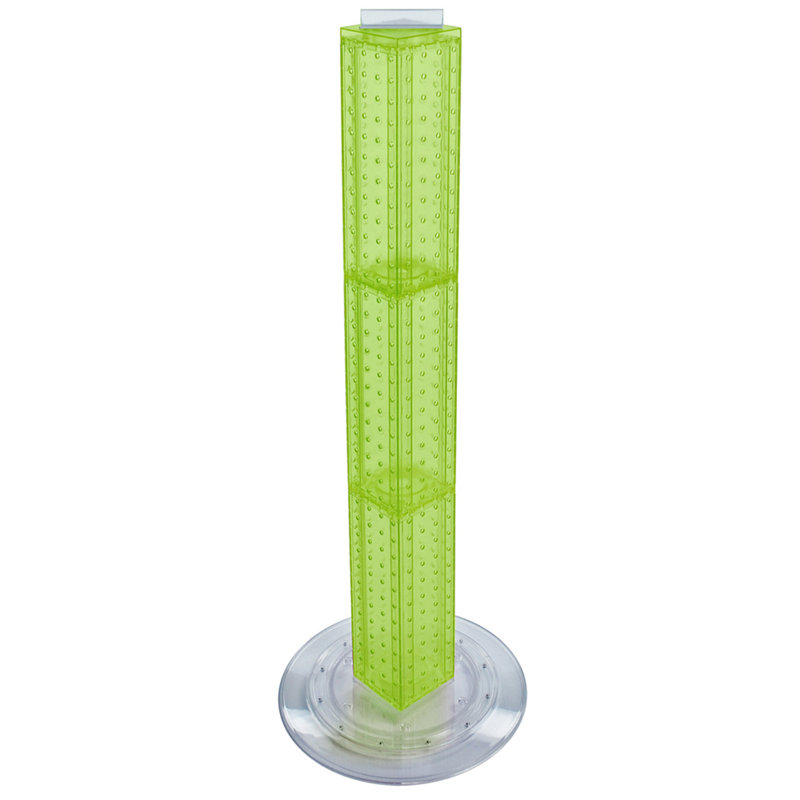 Green Translucent 4-Sided Revolving Plastic Pegboard Counter Display