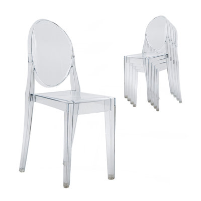 Stackable Acrylic Ghost Event Chairs – Set of 4