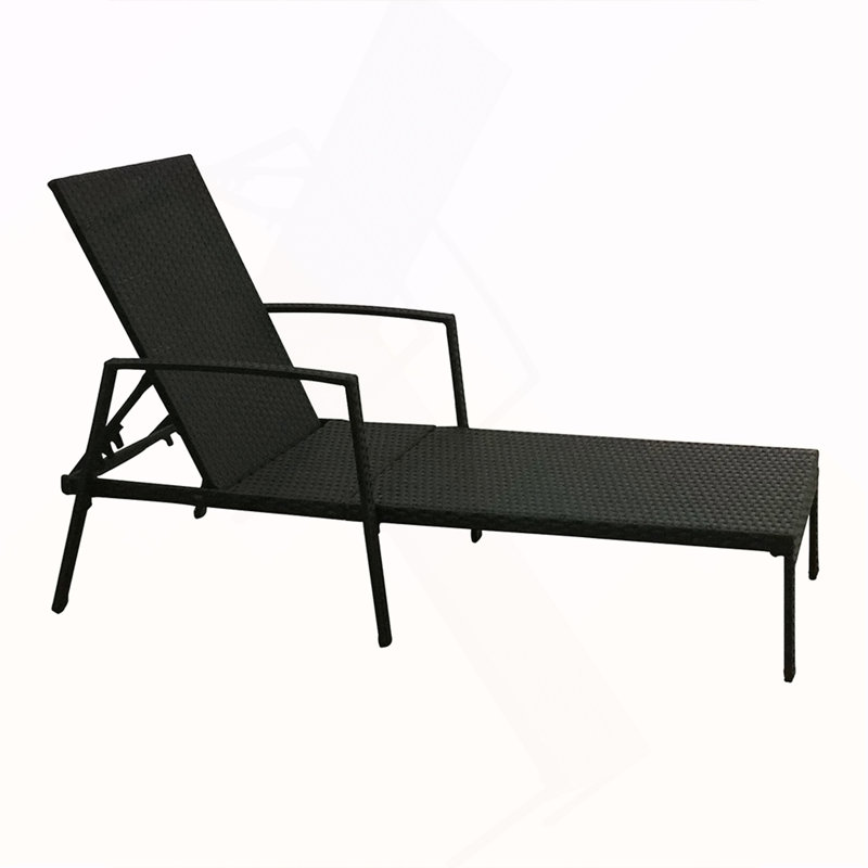 Chaise longue d'extérieur en rotin et osier, Gray