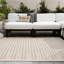 Tapis taupe / crème en polypropylène tissé à la machine Nejat-650763321