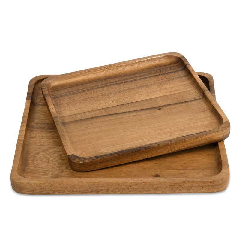Ensemble de 2 plateaux de service et assiette de service