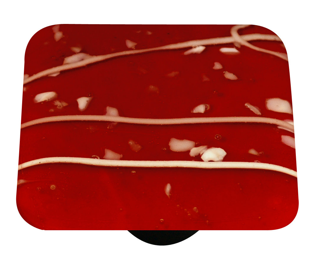 Mardi Gras 1.5" Length Square Knob Aquila Art Glass 