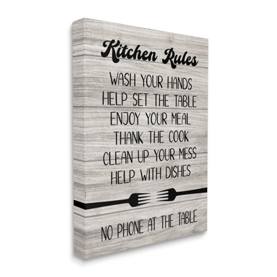 "Bb-588-Encadré" Kitchen Rules on Wood "par Martina Pavlova, art textuel