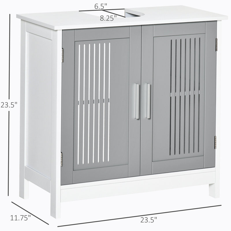 23.50'' Single Bathroom Vanity Base Only, White/Gray