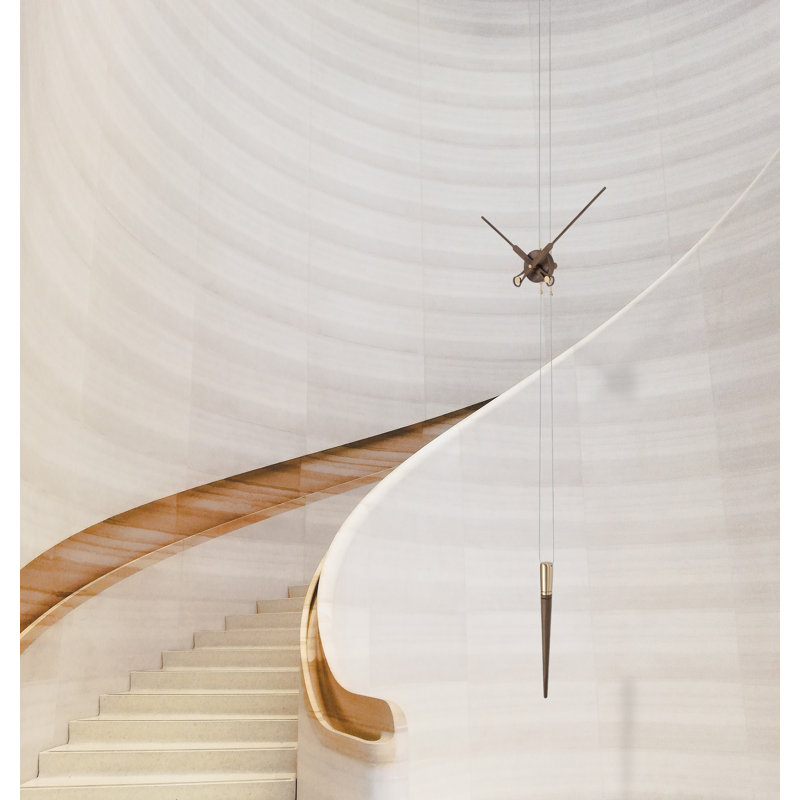 Pendulo Pendulum Wall Clock, Walnut/Polished Brass