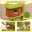  56" Tall Cat Tower With Mushroom-shaped Nest Condo Climbing Ladder Teasing Ball 