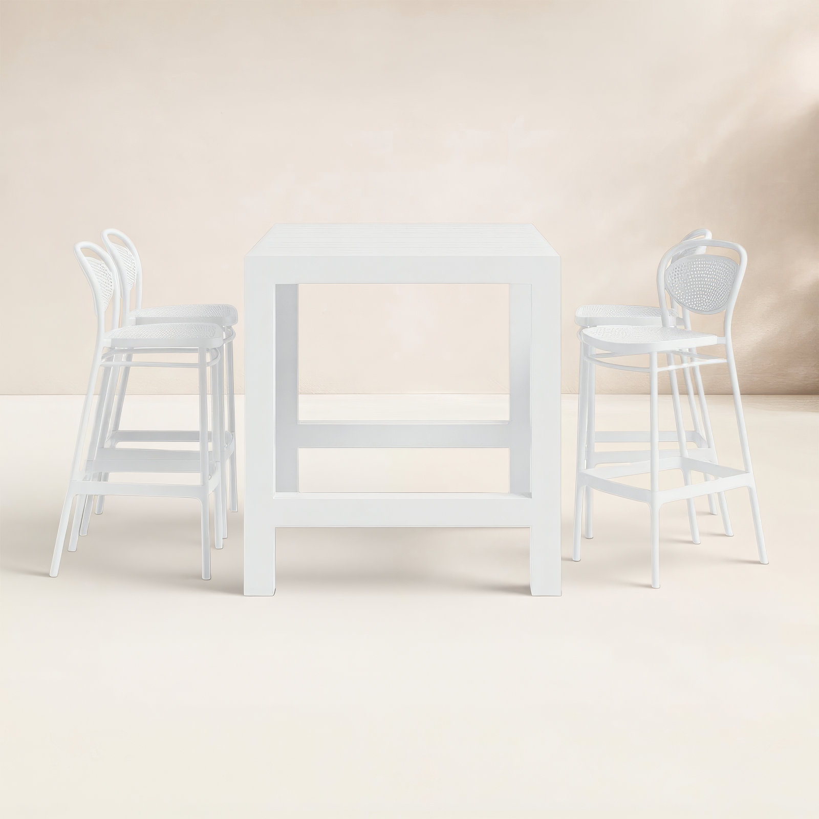 Farrah 4 - Person 39'' Long Bar Height Dining Set, White