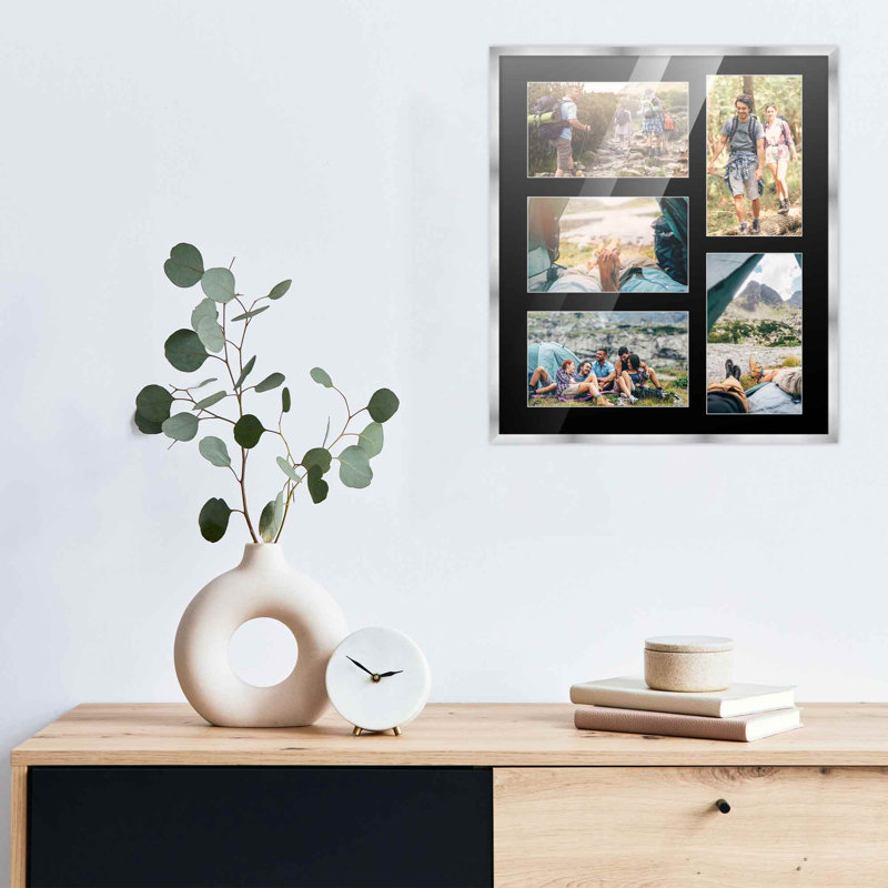 Cadre en bois, 4 po x 6 po, 12 po x 14 po, Argent / noir