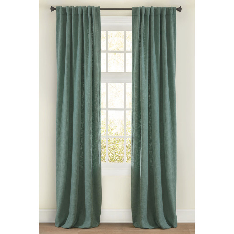 Boucle Room Darkening Curtain, 50"W x 96"L, Mineral
