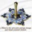 Ensemble de célébration Hanoukka - Menorah tulipe bleue et ivoire peinte à la main, 2 dreidels tournants, accents dorés, cristaux, cadeau et décoration par Matashi