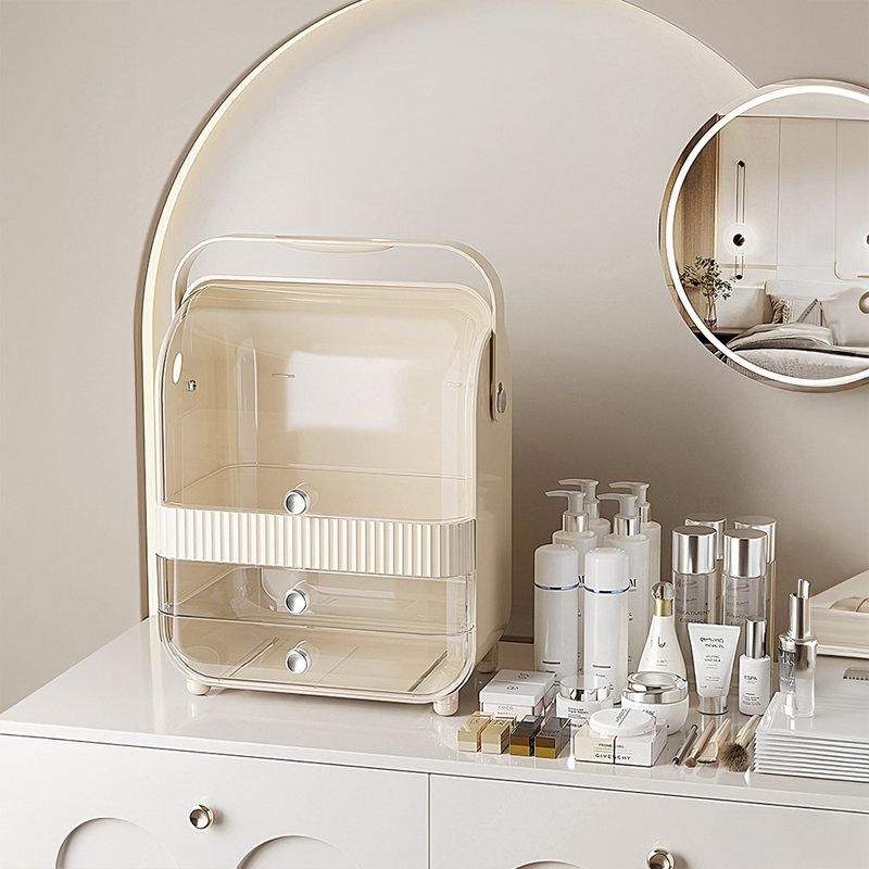 Plastic / Acrylic Makeup Organiser, Beige