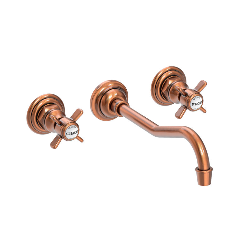 Fairfield Wall Mount Bathroom Faucet, Antique Copper