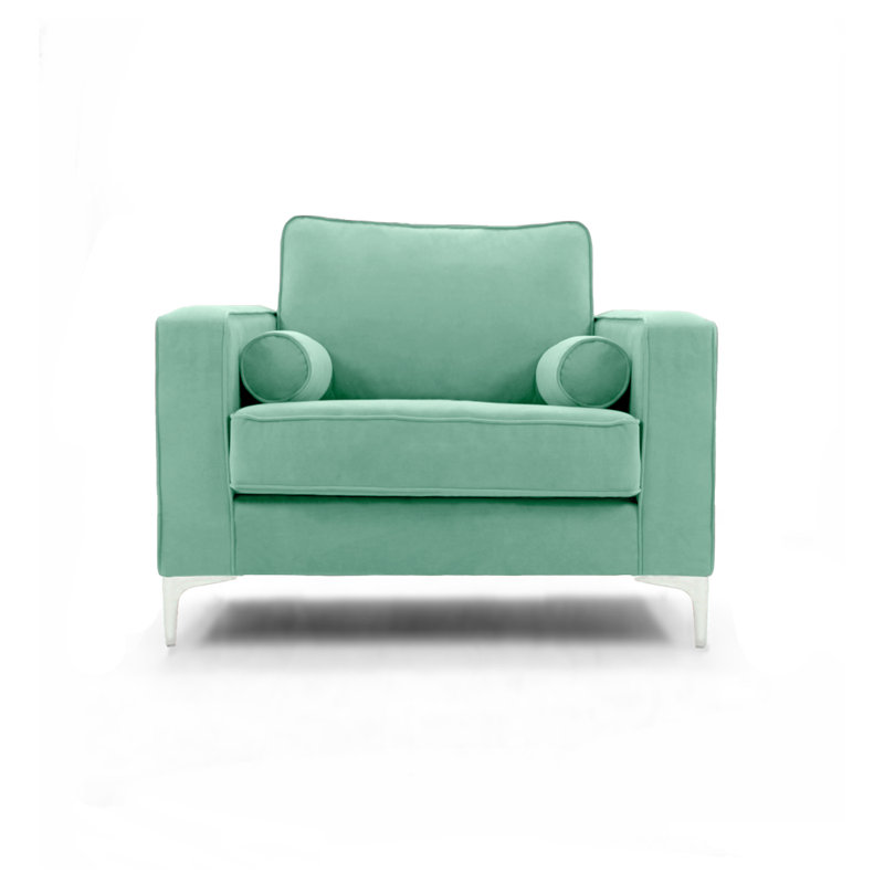 Georgio 105cm Velvet Recessed Arm Sofa