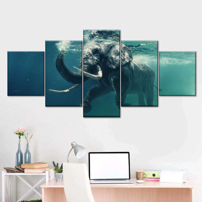" Swimming Elephant " 5 - Pieces
