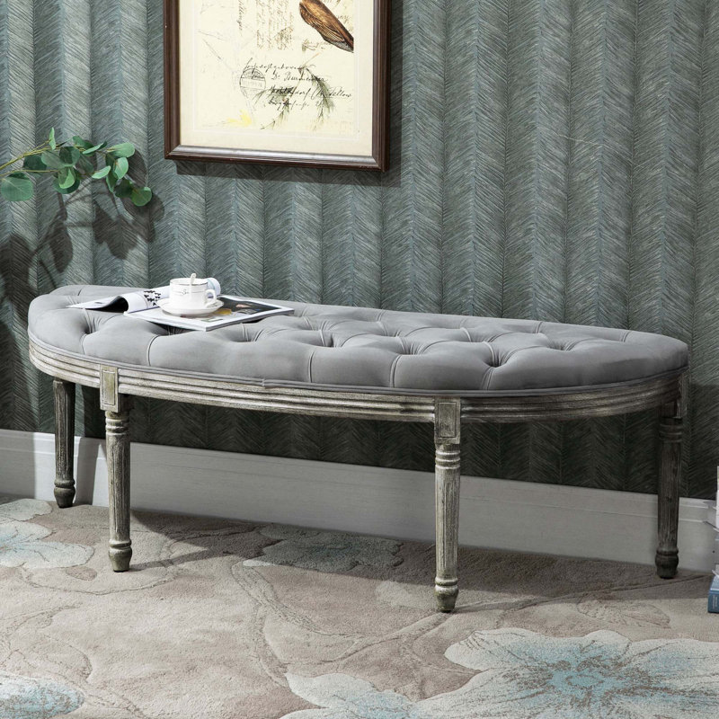 Banc de lit semi-circulaire à bout capitonné