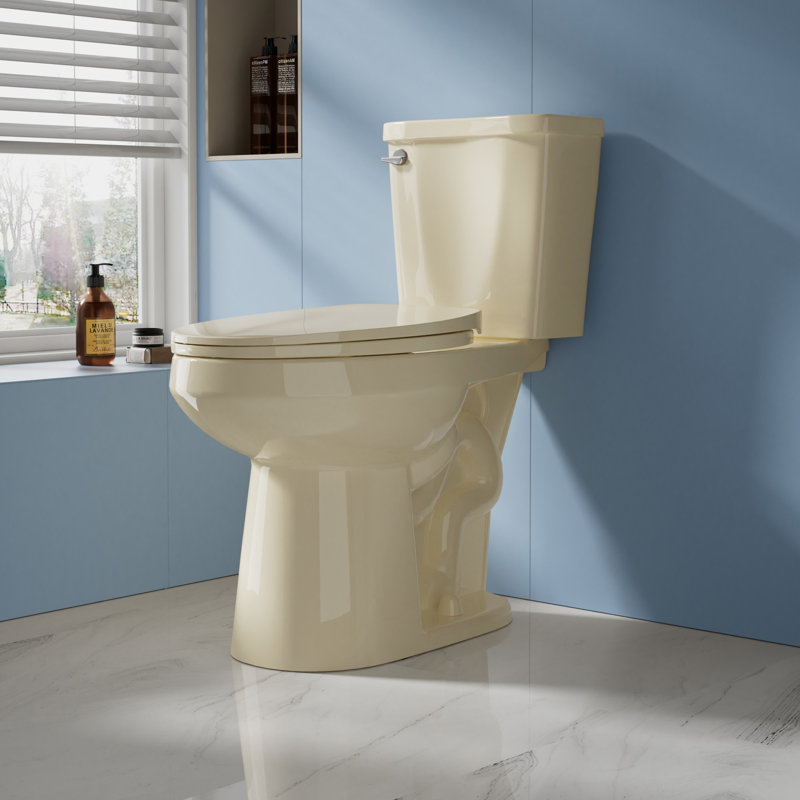 Bllo 19" H Two-Piece Toilet 1.28 GPF Single Flush Elongated with Soft-Close Seat (ADA Compliant), Bone