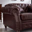 Canapé rembourré en similicuir de 85,8 po Chesterfield