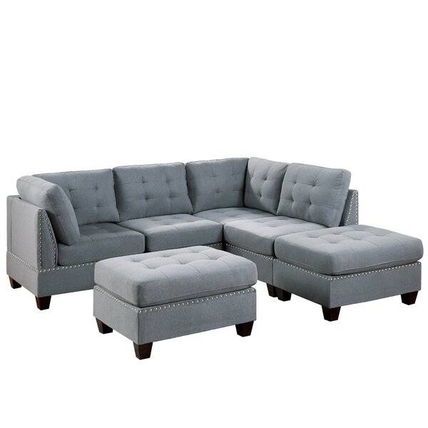 Winston Porter Farrad 6 - Piece Upholstered Sectional & Reviews | Wayfair