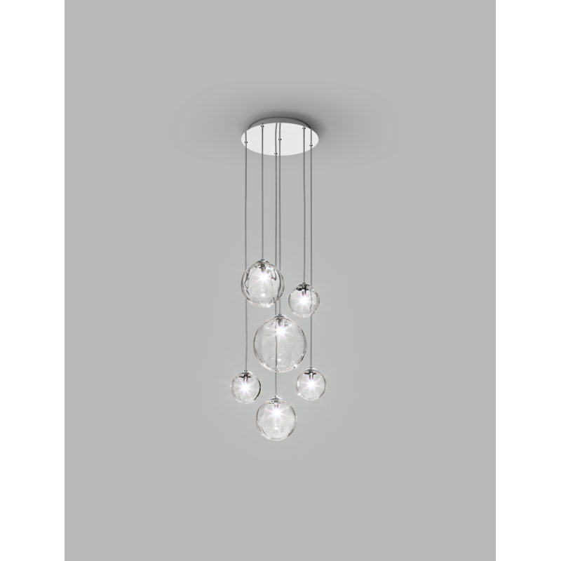 Puppet 6 - Light Pendant, Crystal Transparent, Glossy Chrome