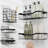 Bathroom Accessories Set - Bathroom Set With Adhesive Corner Shower Caddy Hanging, 25PC Bathroom Accessory Set, Sage Green Shower Curtain Set, Toilet Brush, Trash Can & Soap Dispenser-128589575