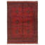 Tapis rouge en laine noué à la main de conception unique 4 pi 9 po x 6 pi 6 po Ipe