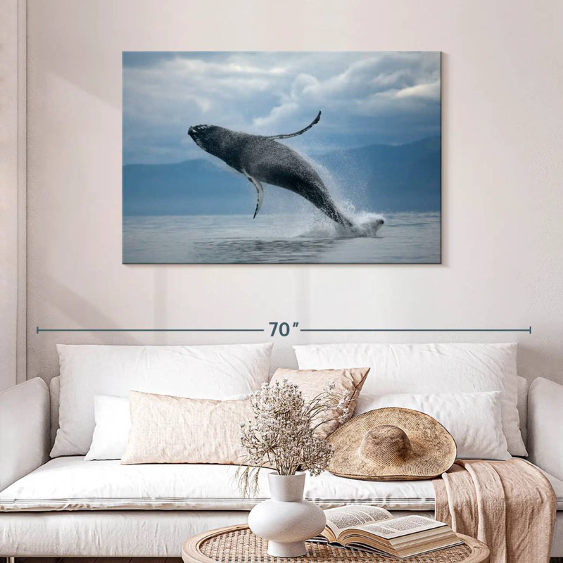 Brampt Breaching Humpback Whale, 30" H x 45" W