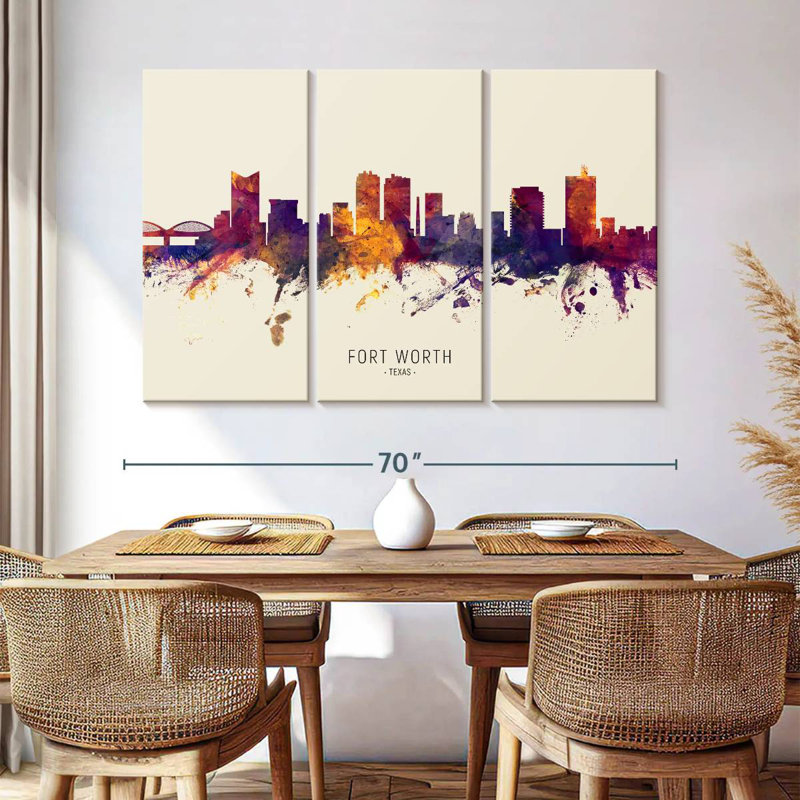Skyline de Sirçi Fort Worth, Texas IV, H 42 po x l 65 po